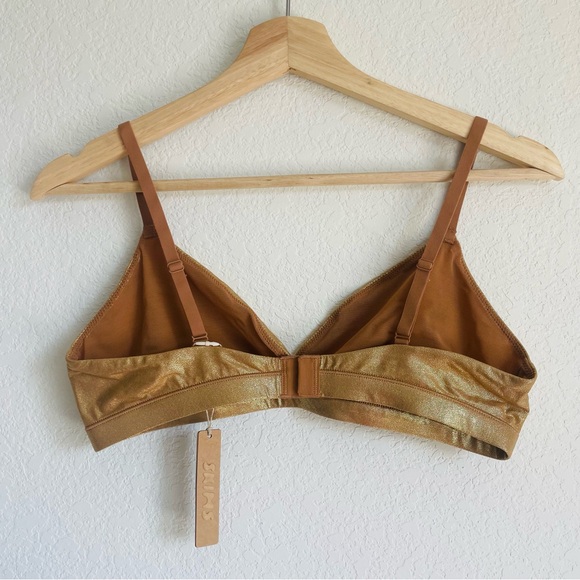 Skims FITS EVERYBODY Crossover BRALETTE Bra Gold Size Large NWT - Picture 7 of 9
